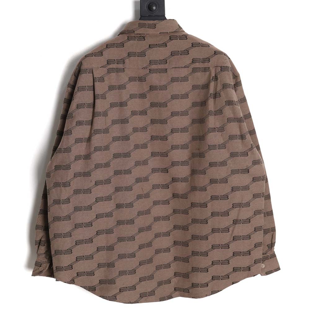 Ba*len*cia*ga blcg 23fw new standard double b lock jacquard lapel shirt cotton jacket