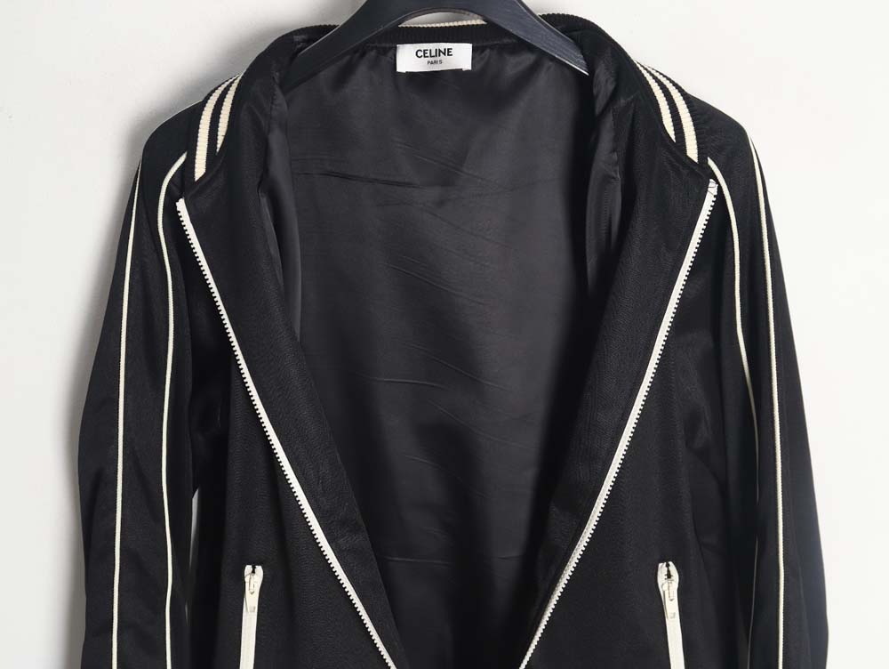 Ce**e ce 23fw arc de triomphe embroidered side white stripes baseball jacket