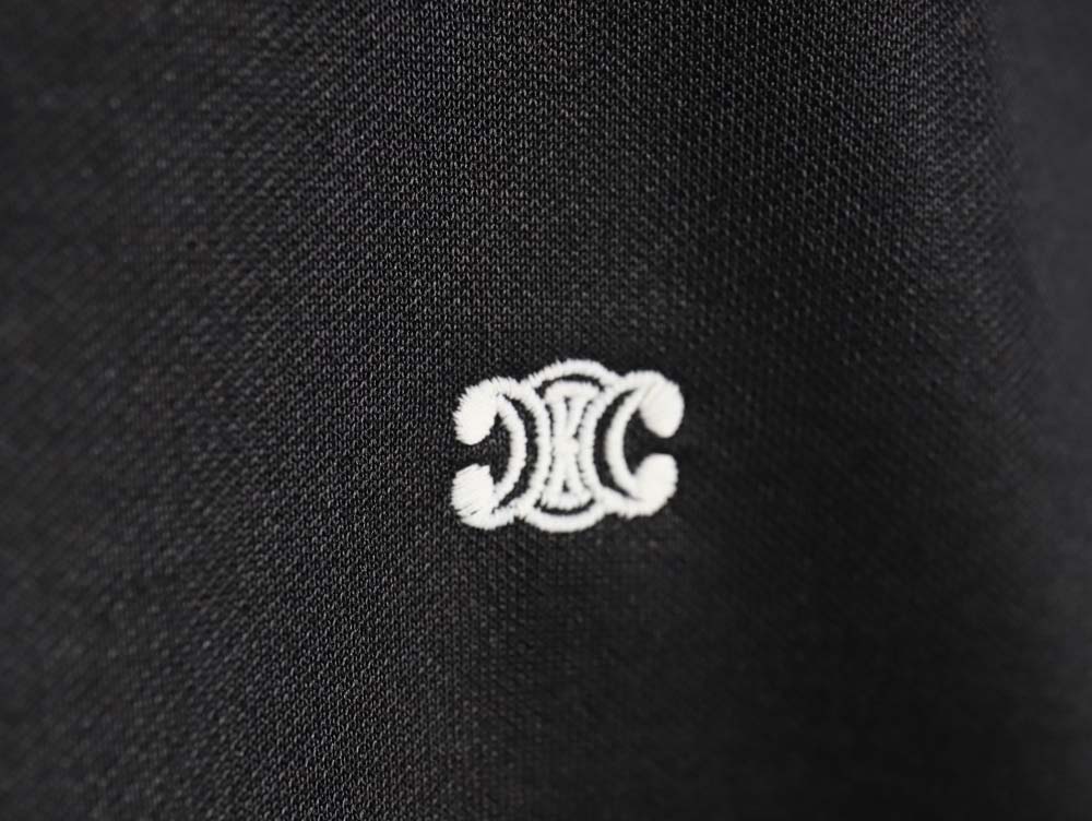 Ce**e ce 23fw arc de triomphe embroidered side white stripes baseball jacket