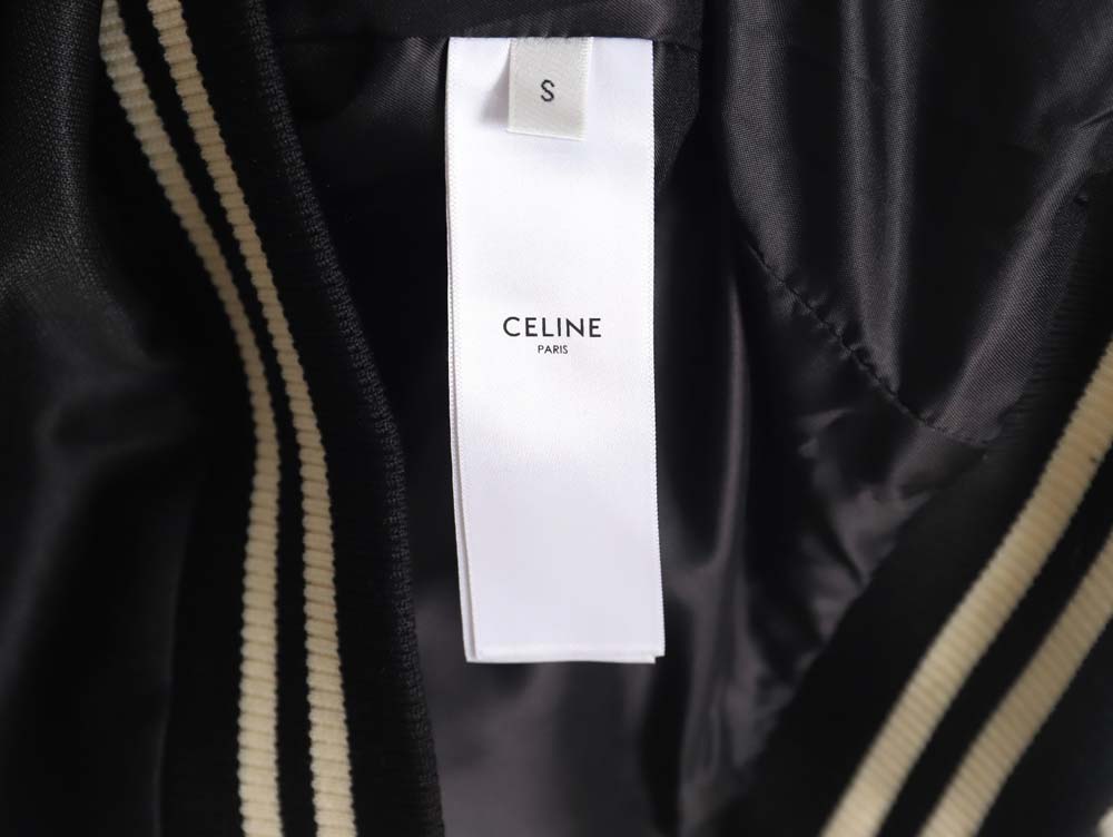 Ce**e ce 23fw arc de triomphe embroidered side white stripes baseball jacket