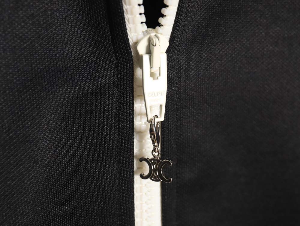 Ce**e ce 23fw arc de triomphe embroidered side white stripes baseball jacket