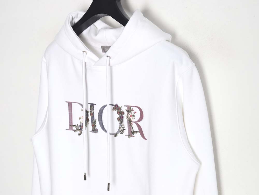 D*or D*or 22fw gradient floral letter embroidered hooded sweatshirt