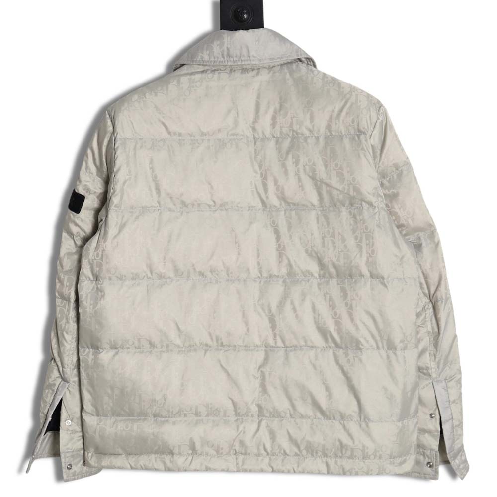 D*or D*or all-over dark pattern presbyopic lapel down jacket