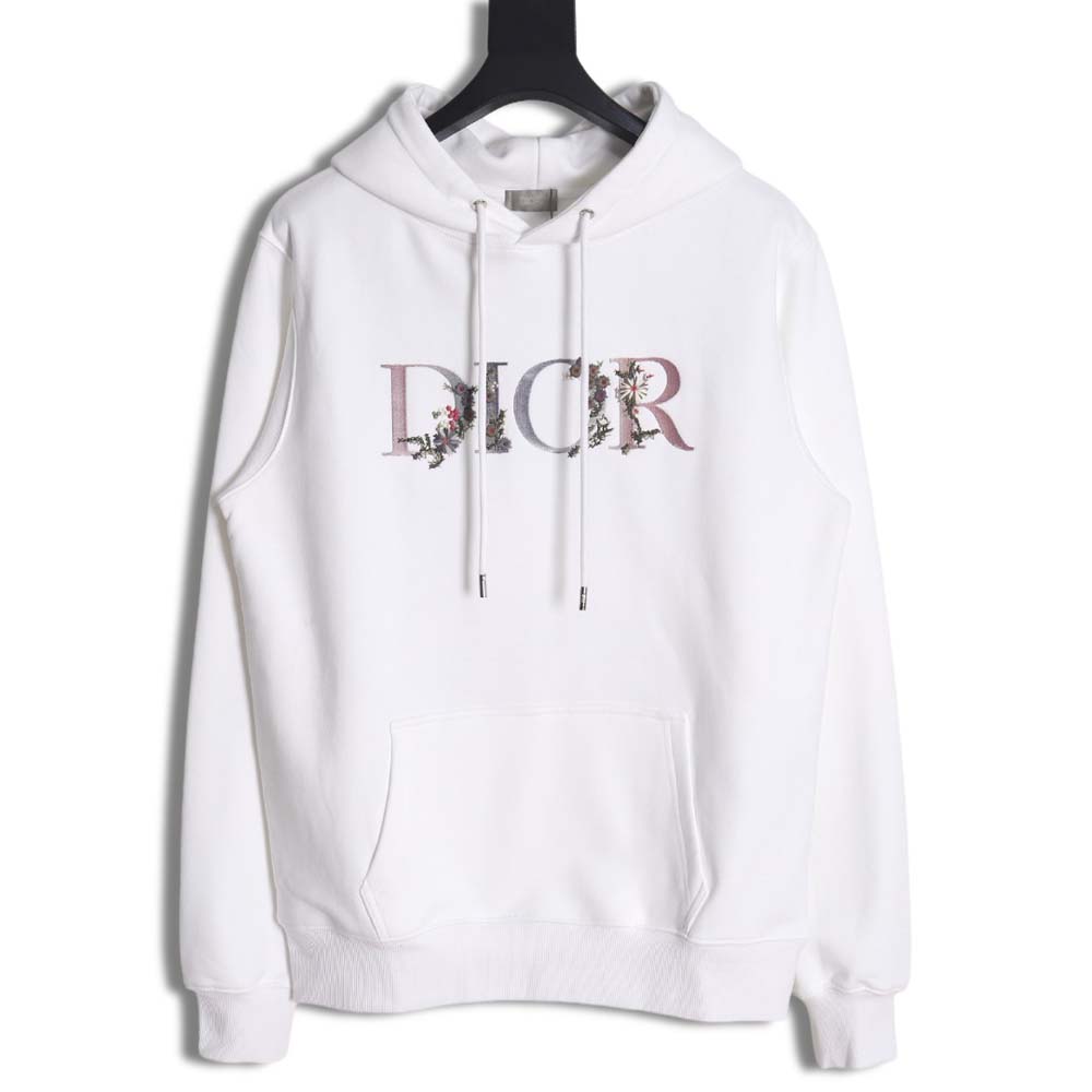 D*or D*or 22fw gradient floral letter embroidered hooded sweatshirt