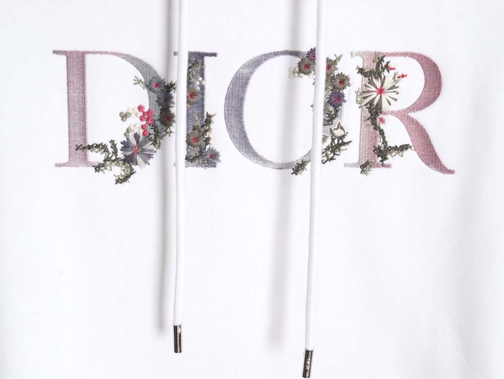 D*or D*or 22fw gradient floral letter embroidered hooded sweatshirt