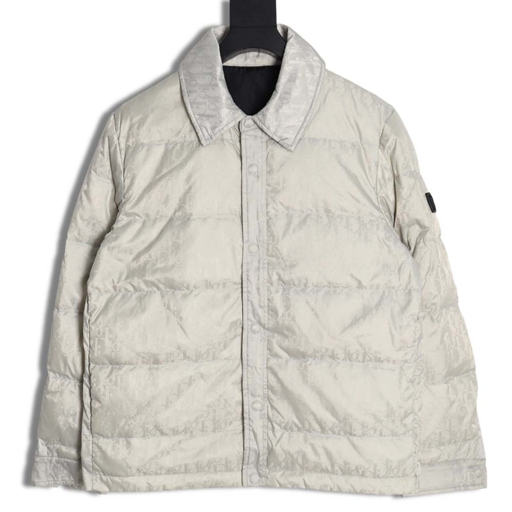 D*or D*or all-over dark pattern presbyopic lapel down jacket