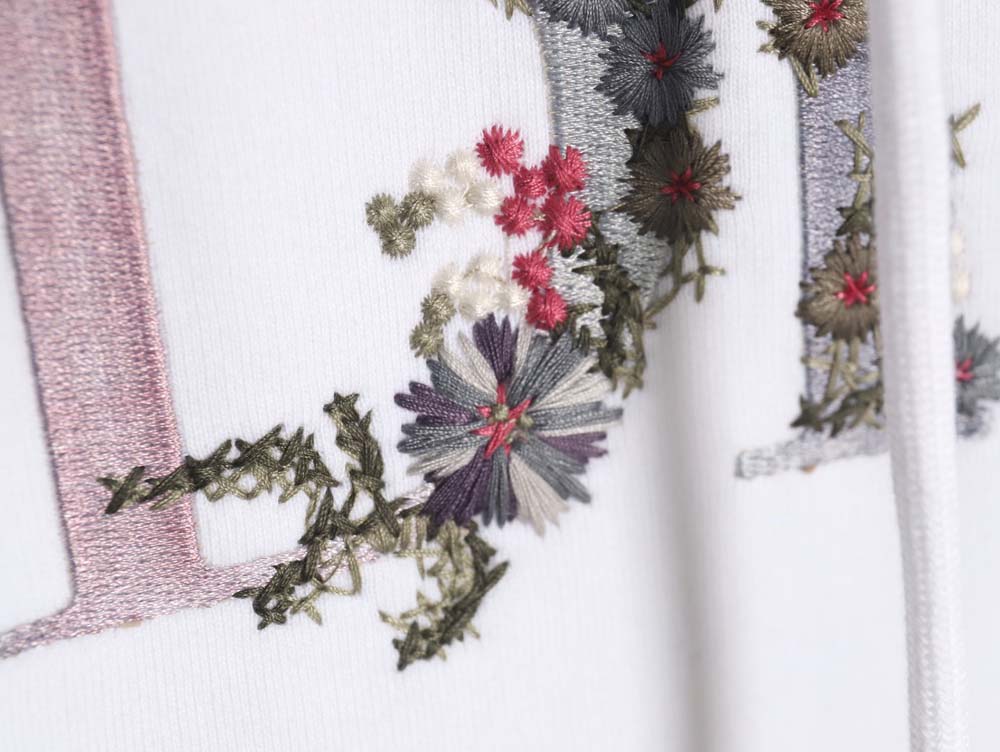 D*or D*or 22fw gradient floral letter embroidered hooded sweatshirt