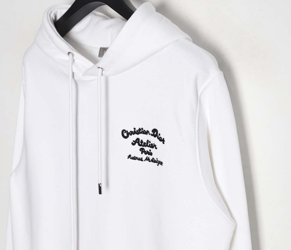 D*or 23fw hooded sweatshirt with front and back signature letters embroidery