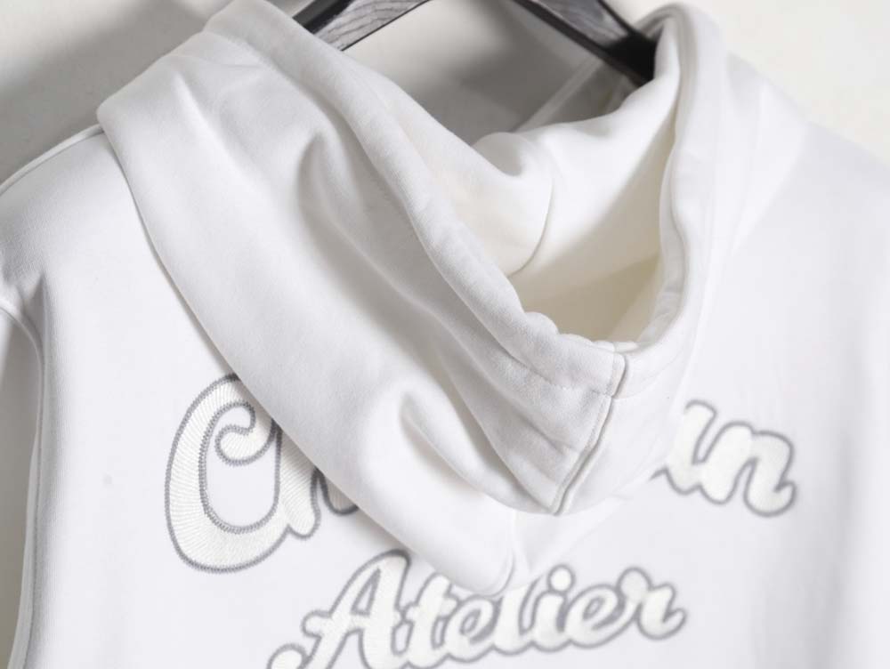 D*or 23fw hooded sweatshirt with front and back signature letters embroidery