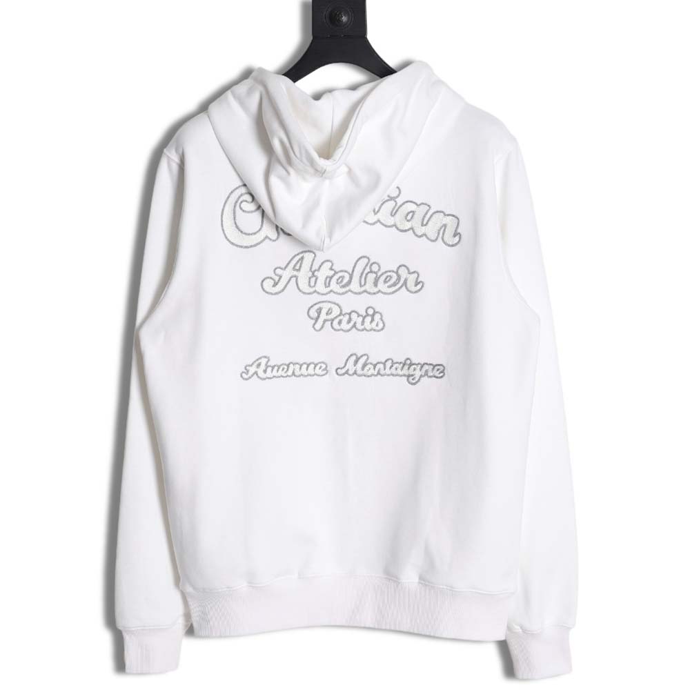 D*or 23fw hooded sweatshirt with front and back signature letters embroidery