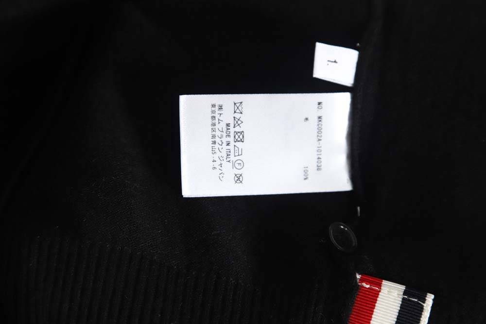 THOM BROWNE TB 23FW fine wool crew neck sweater (black)