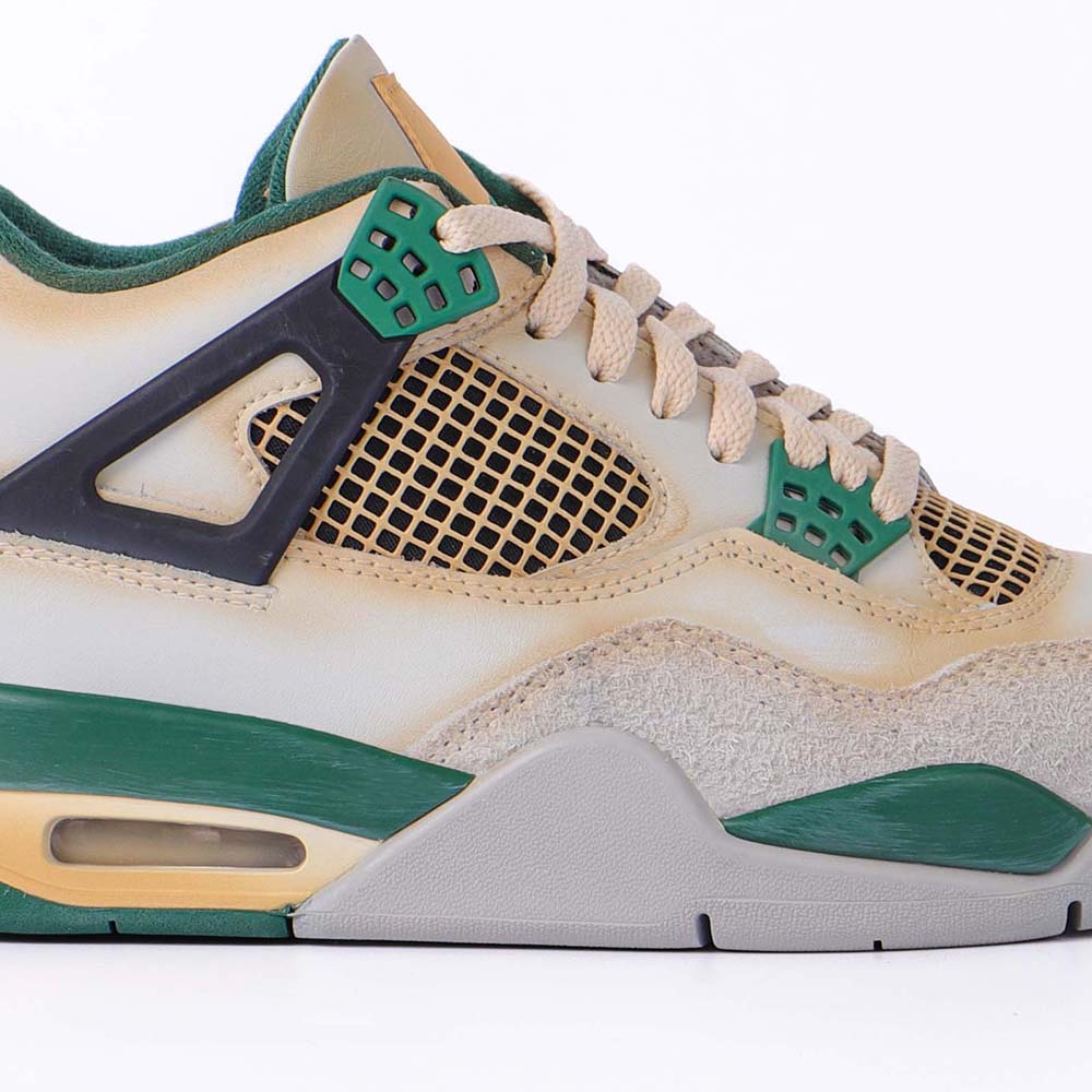 Custom Air Jordan 4 Sail Green