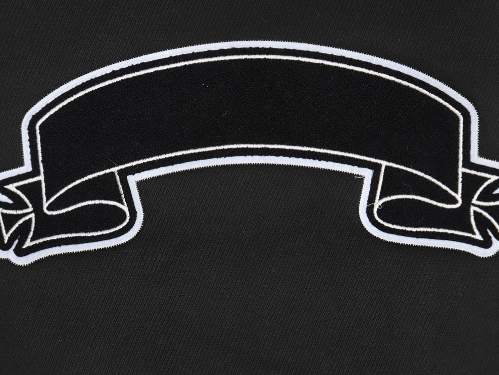 Askyurself scroll embroidered panel baseball jacket