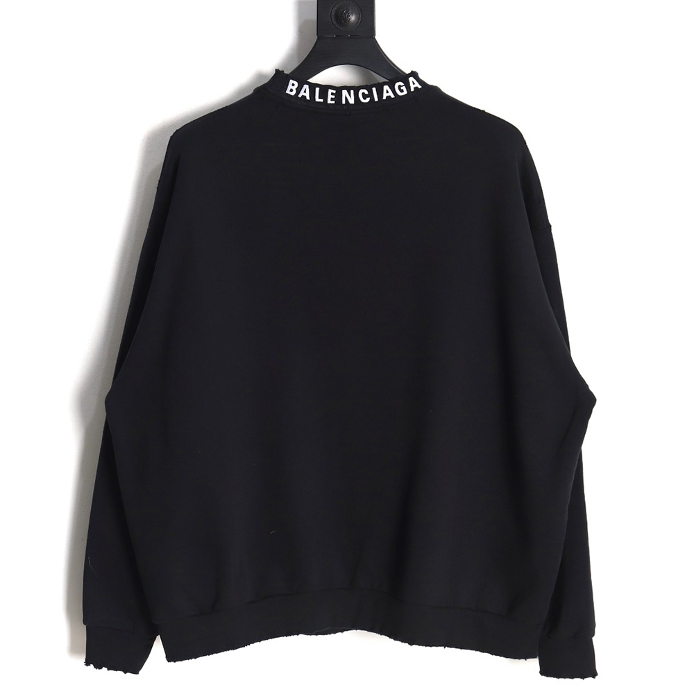 Ba*len*cia*ga embroidered back crew neck sweatshirt