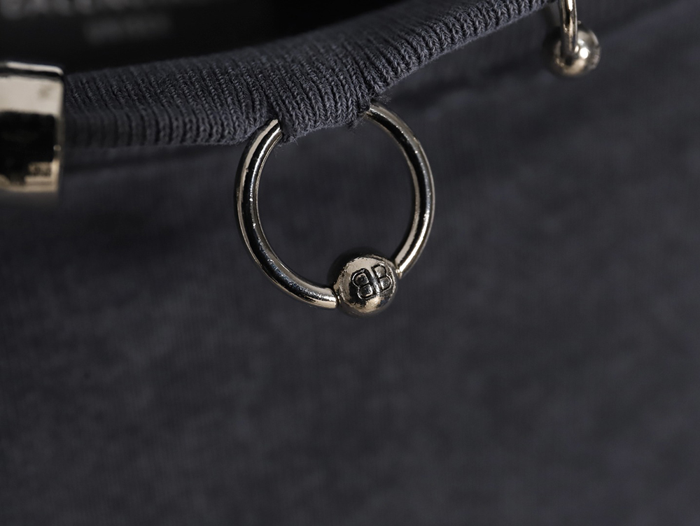 Ba*len*cia*ga 24ss patchwork hooded fake two-piece shirt jacket