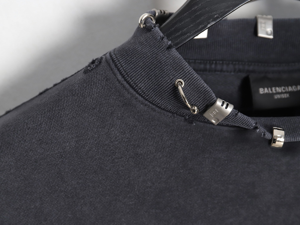 Ba*len*cia*ga 24ss patchwork hooded fake two-piece shirt jacket