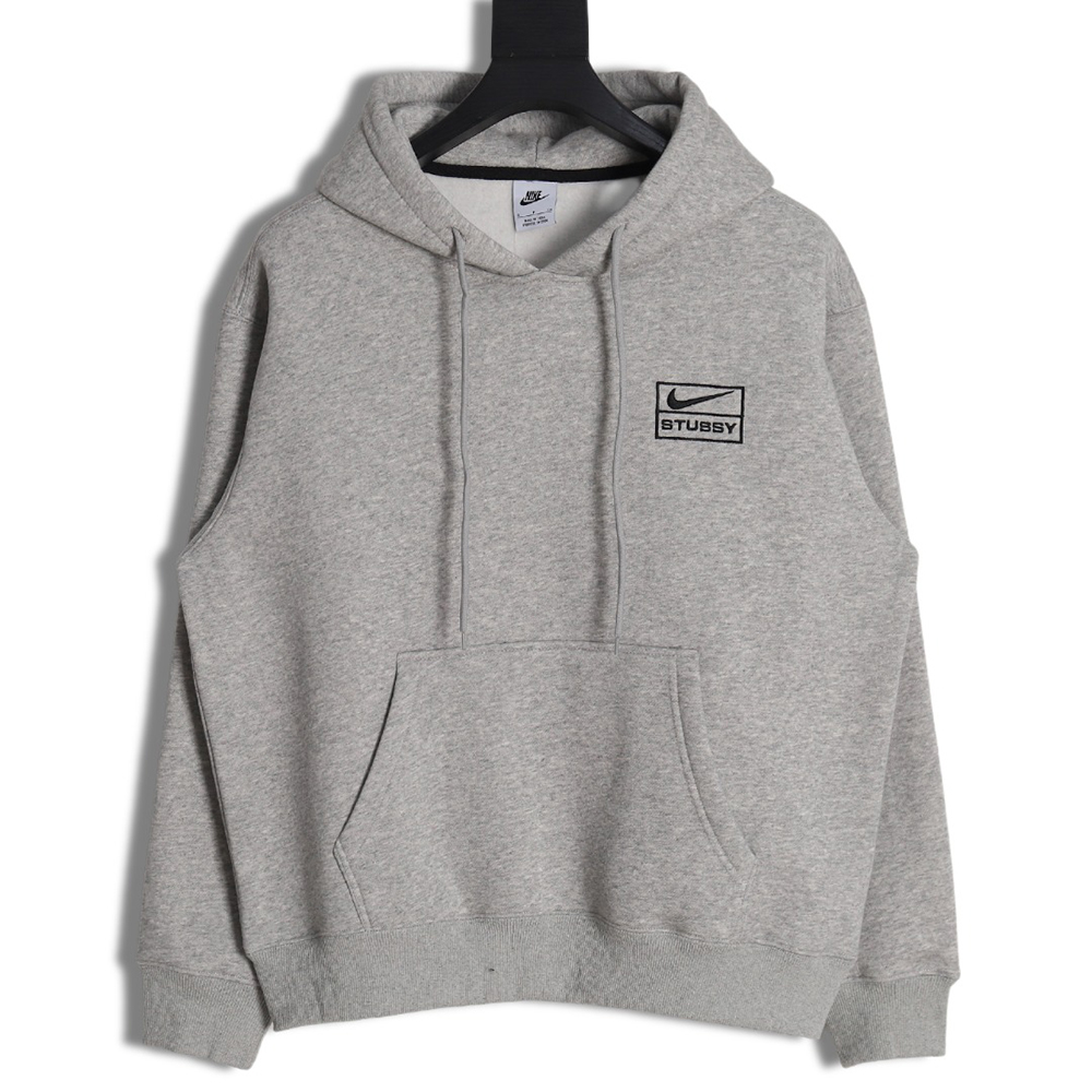 Nike x Stussy embroidered logo hooded fleece sweatshirt