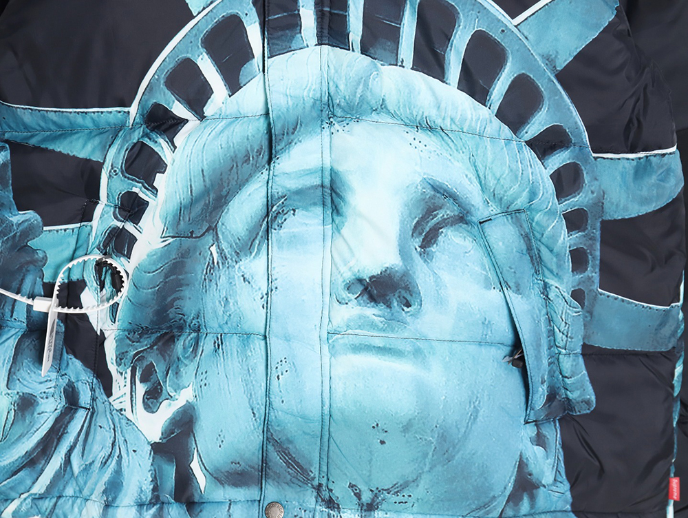 the nor*h f**e x S*p*e joint statue of liberty down jacket