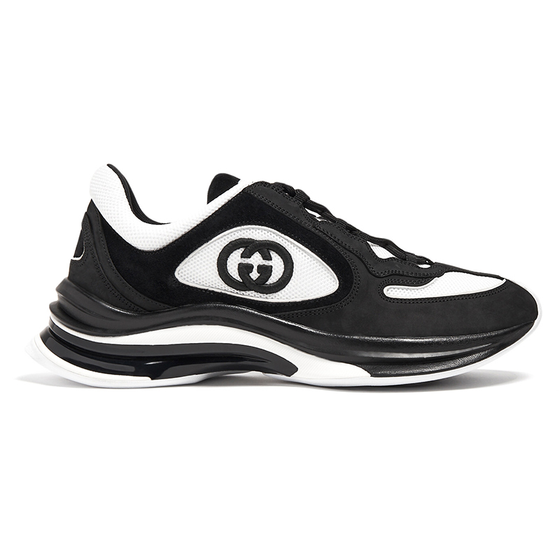 G*u*i run sneaker in black suede