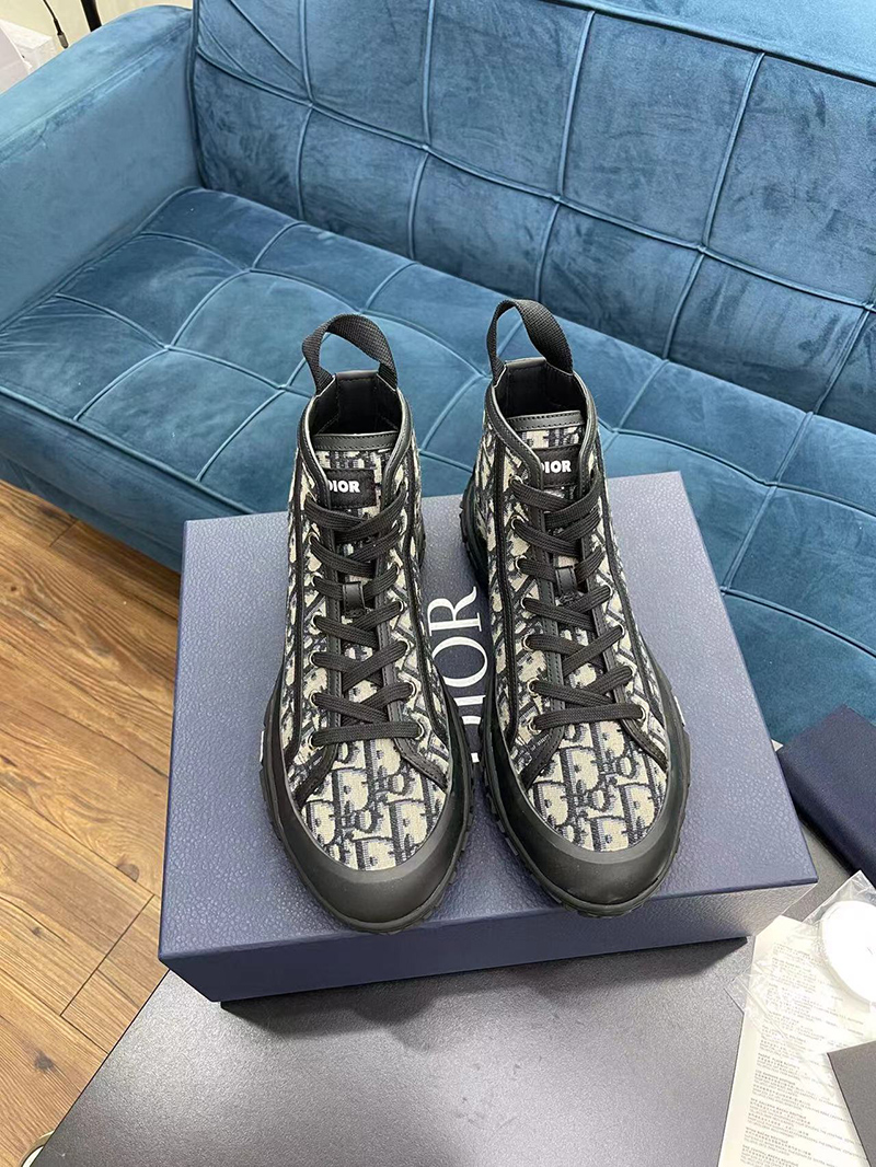 D*orizon ankle boot beige and black D*or oblique jacquard and black rubber