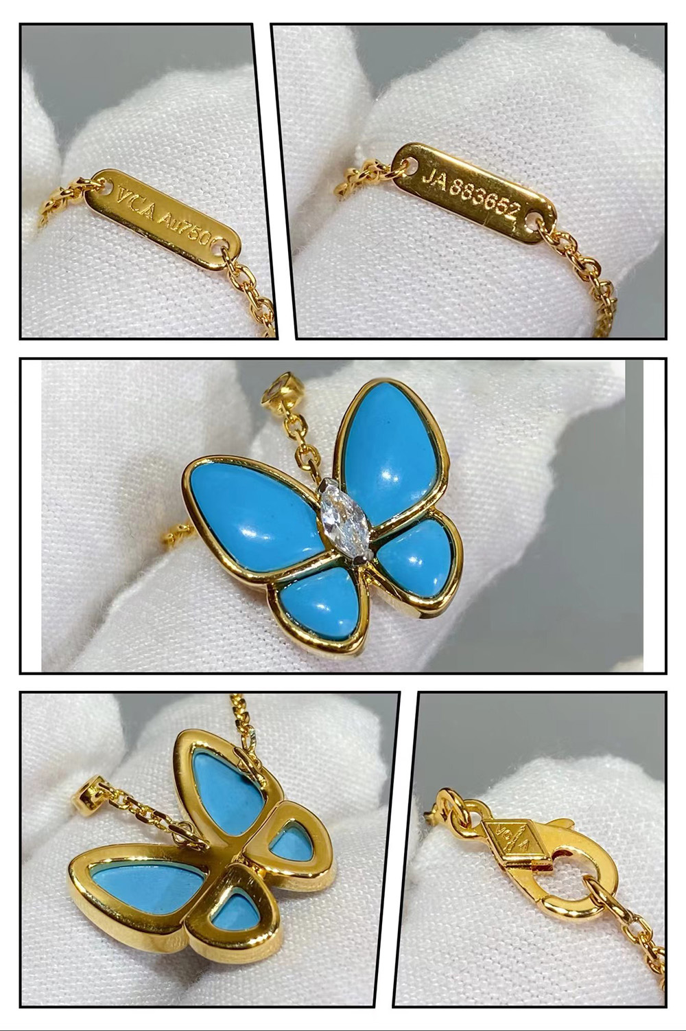 V*N CL*F & arpel butterfly necklaces