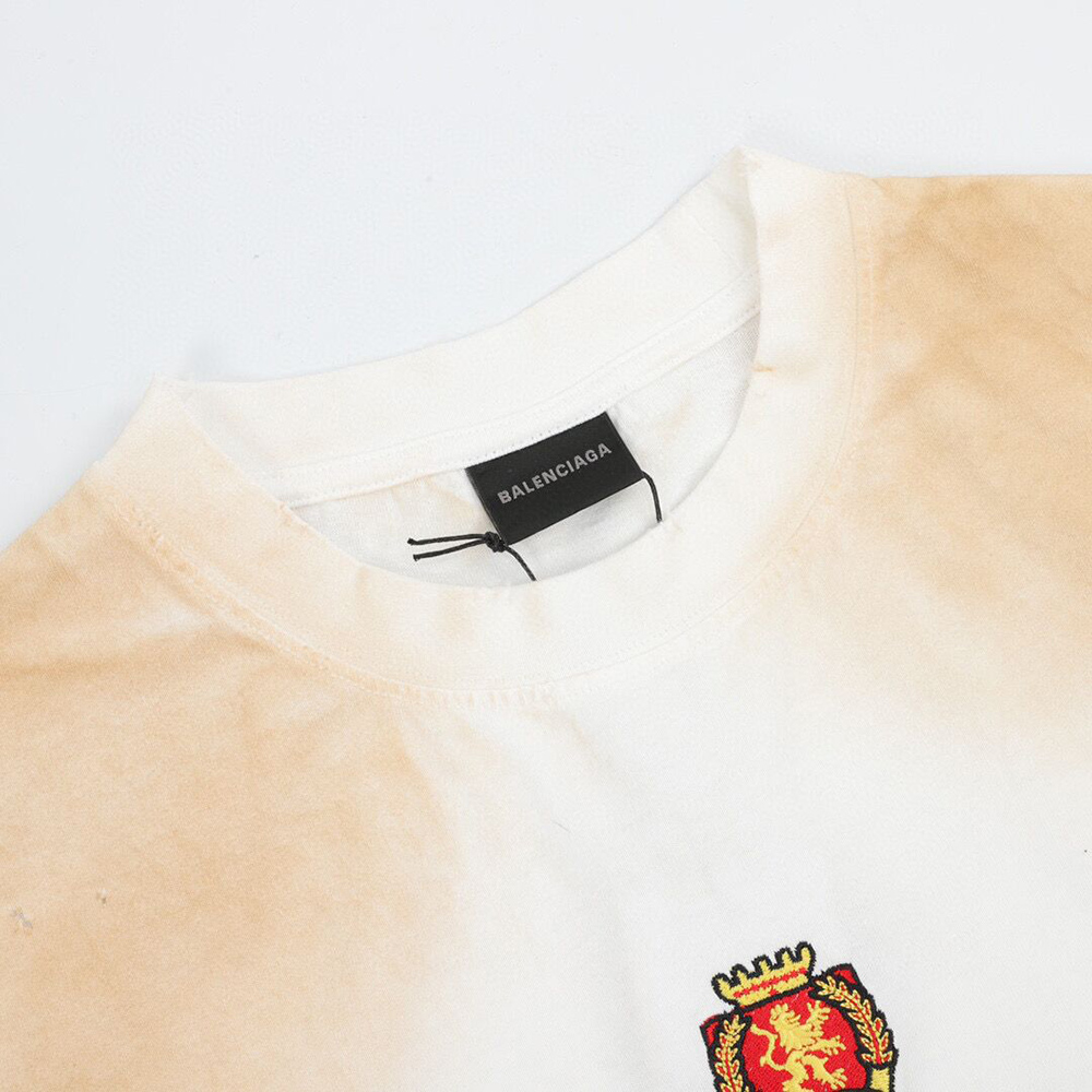 Ba*len*cia*ga industrial style embroidered crew neck short sleeves