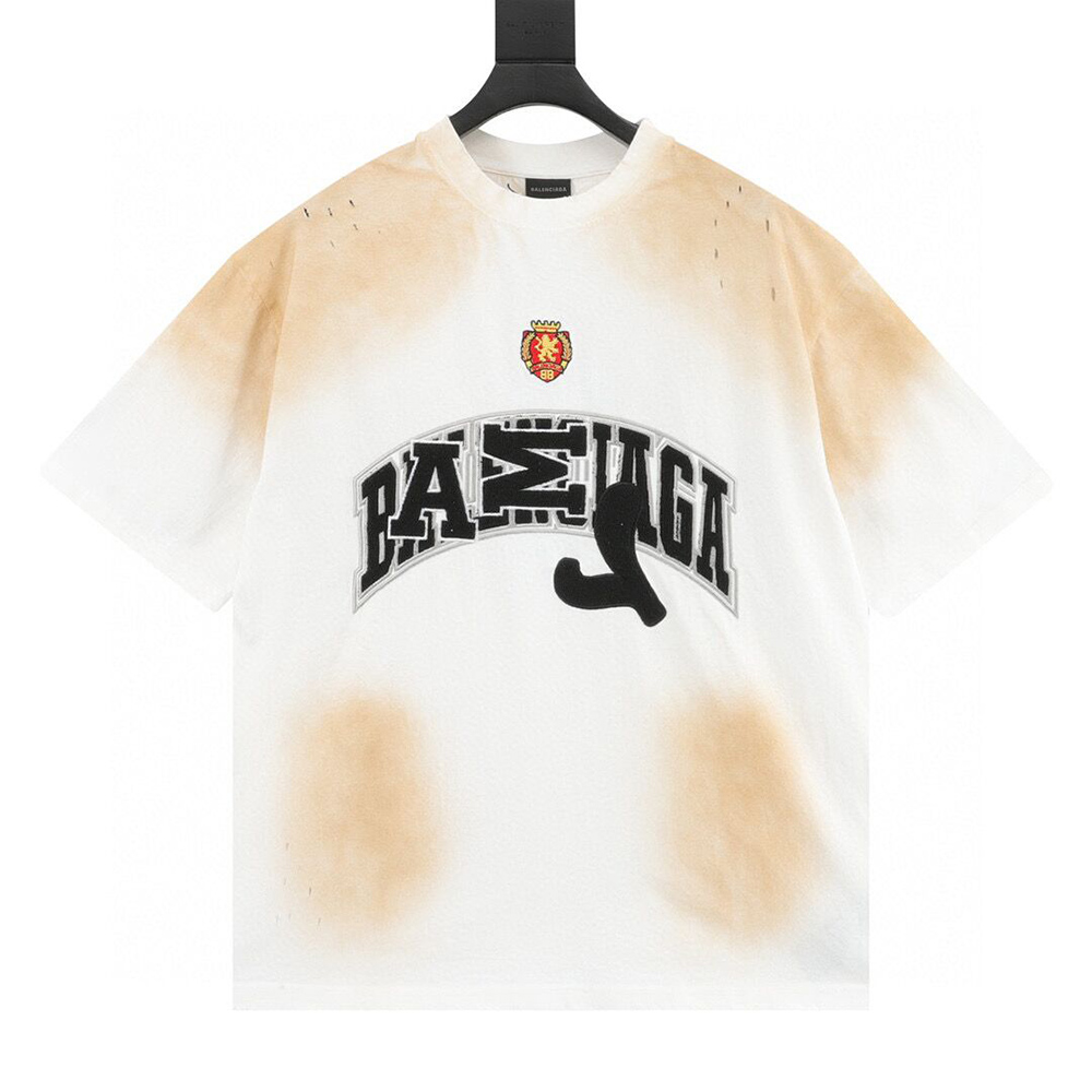 Ba*len*cia*ga industrial style embroidered crew neck short sleeves