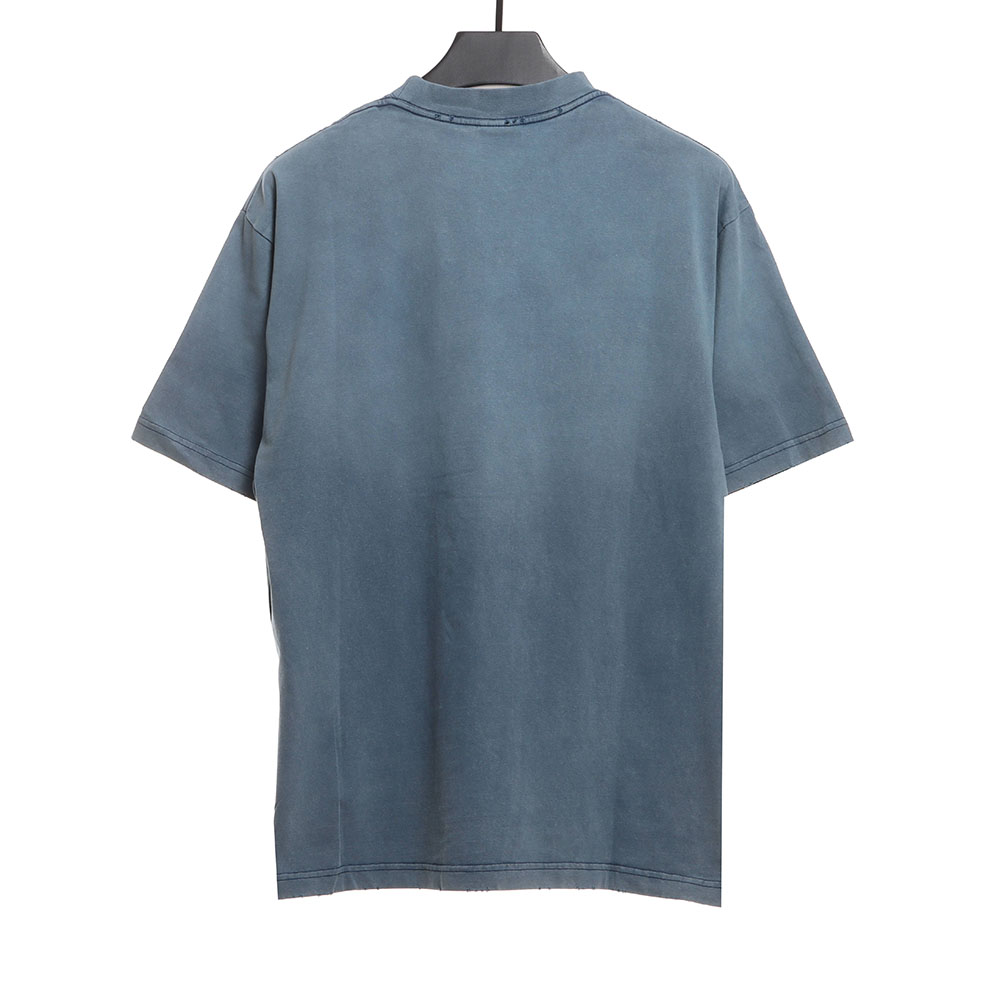 Ba*len*cia*ga blue patch gradient washed short sleeves