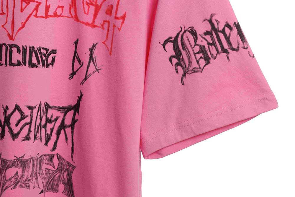 Ba*len*cia*ga year of the dragon limited edition graffiti lettering short sleeves