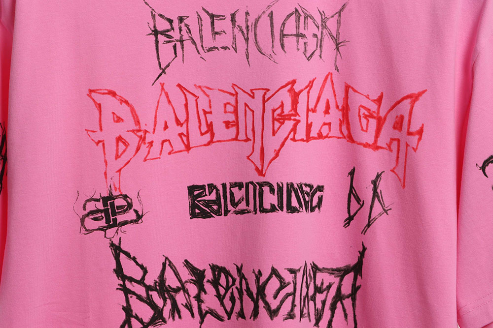 Ba*len*cia*ga year of the dragon limited edition graffiti lettering short sleeves