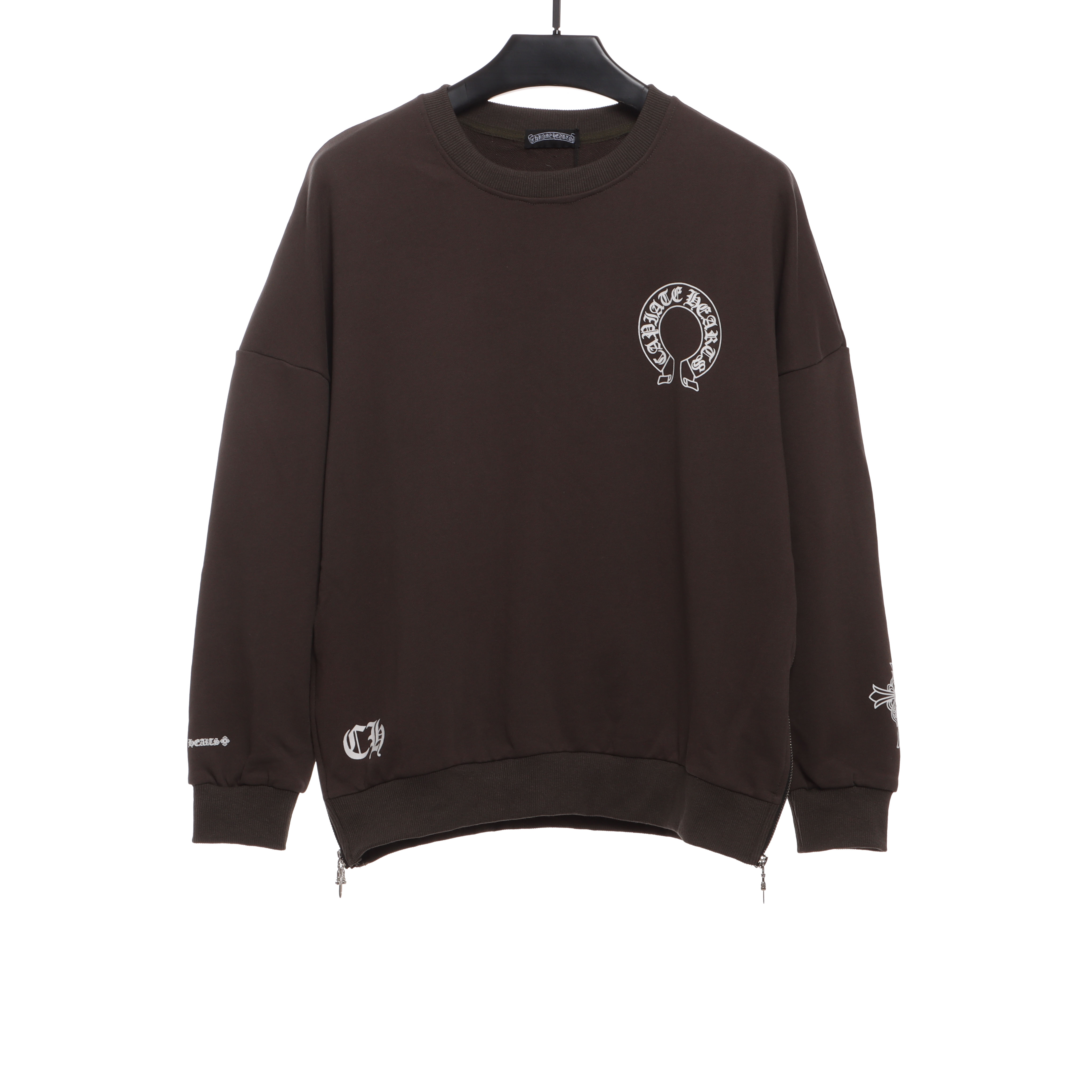 Ch**me He**ts side-zip crew neck sweatshirt