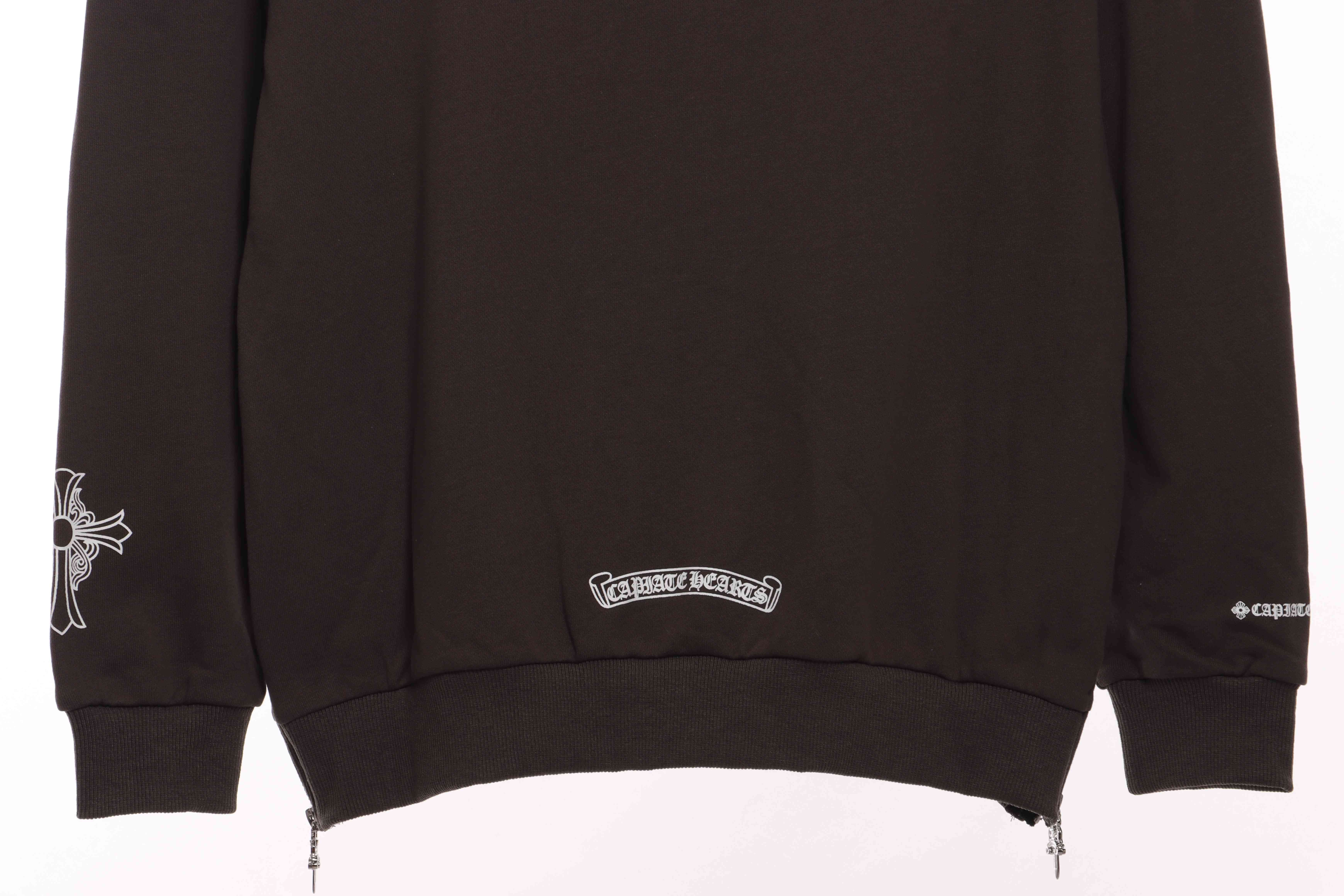 Ch**me He**ts side-zip crew neck sweatshirt