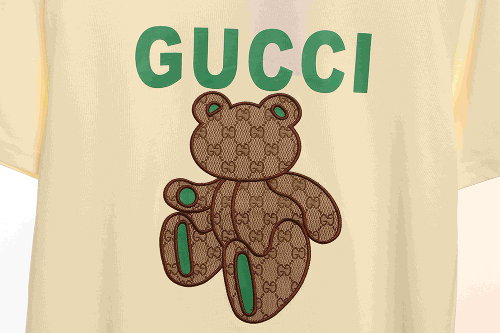 G*u*i patchwork bear embroidered short sleeves