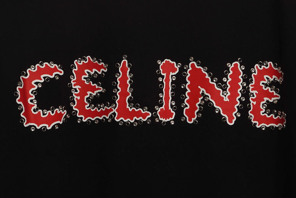 ce**e hot Di*m*nd letter short sleeves black