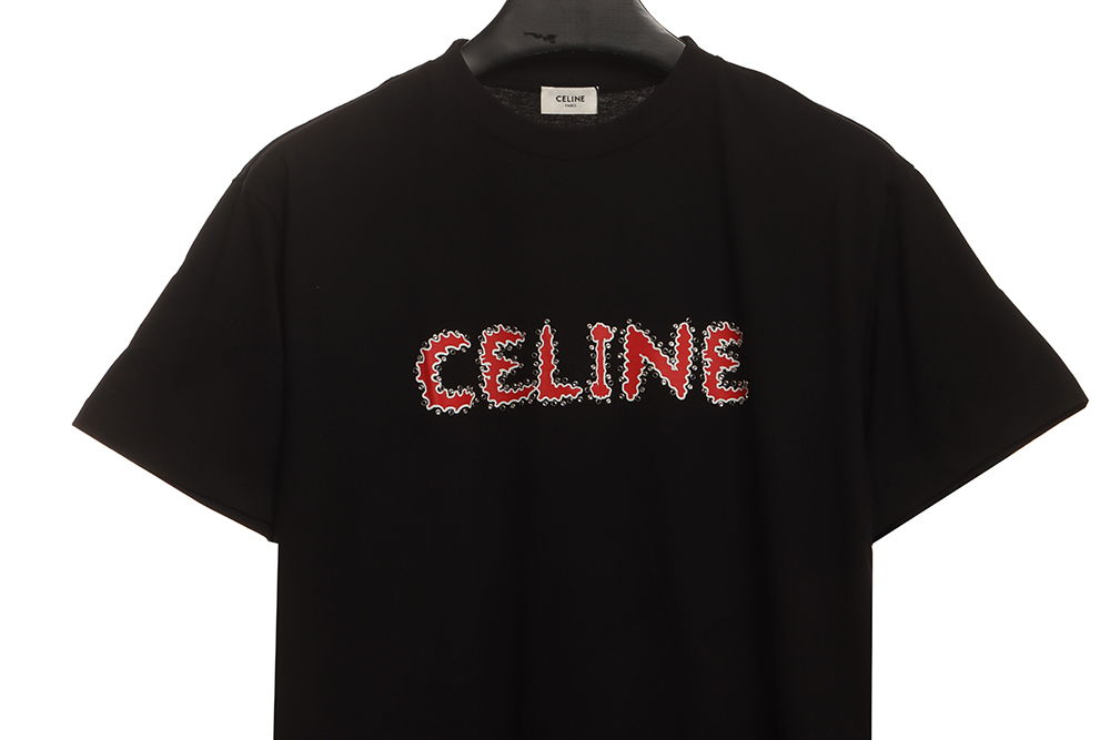 ce**e hot Di*m*nd letter short sleeves black