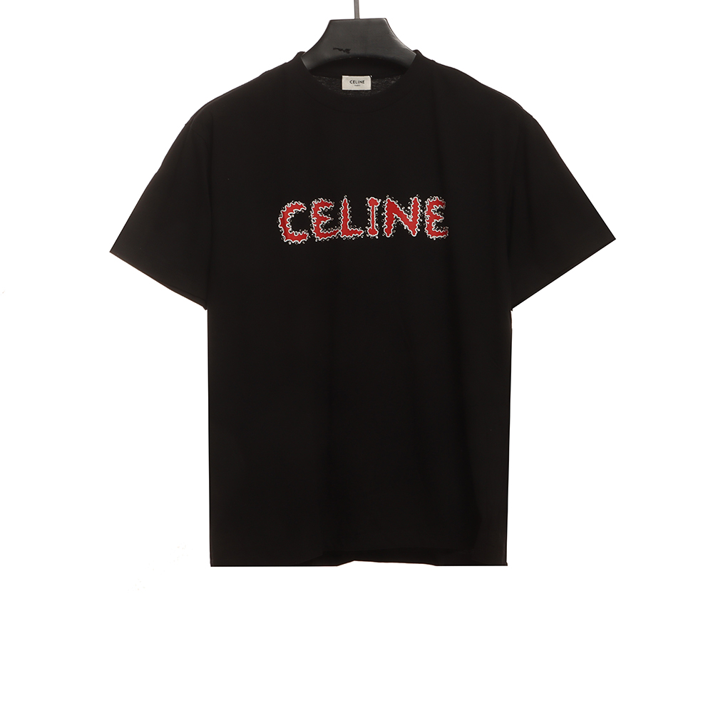 ce**e hot Di*m*nd letter short sleeves black
