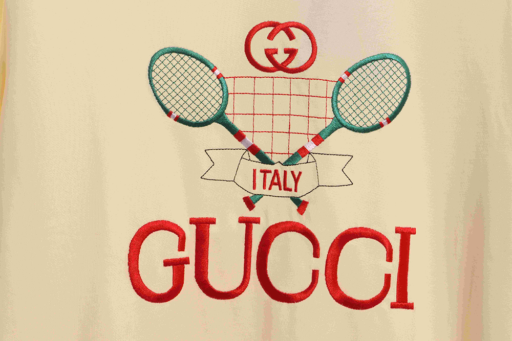 G*u*i tennis racket printed short sleeves