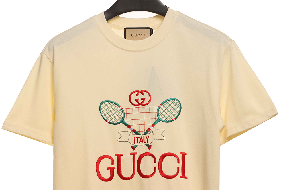 G*u*i tennis racket printed short sleeves