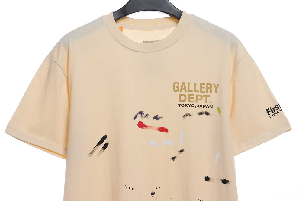 Gallery Dept distressed washed hand-painted graffiti printed T-shirt