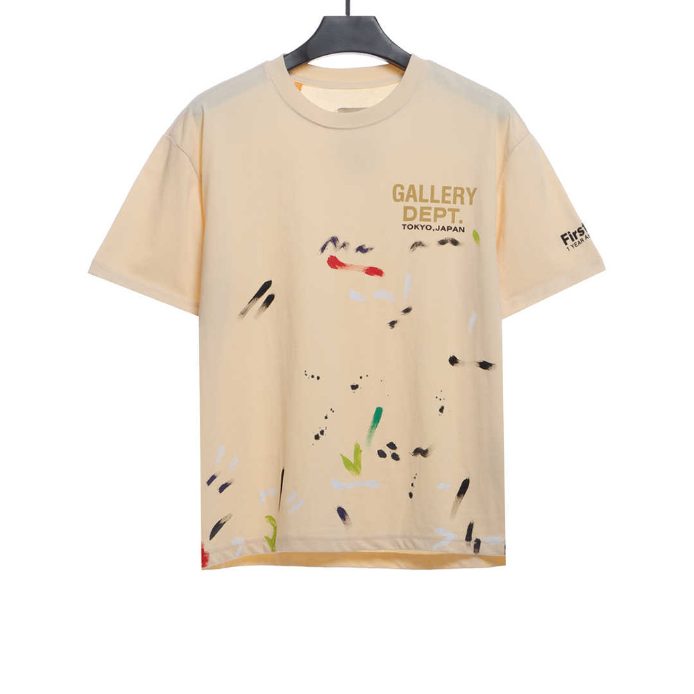 Gallery Dept distressed washed hand-painted graffiti printed T-shirt