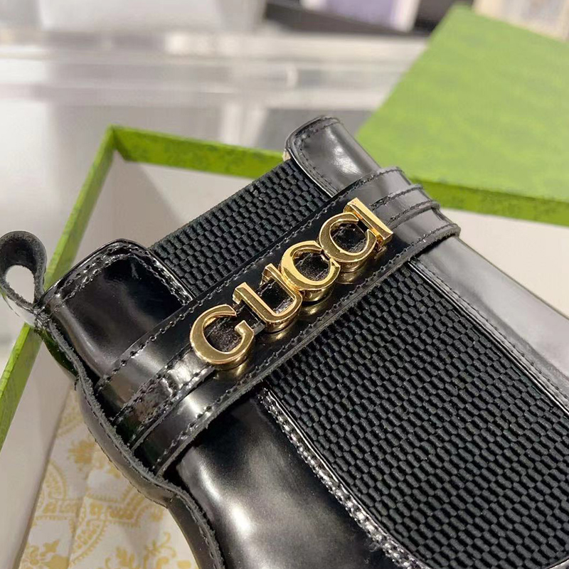 G*u*i trip leather logo-strap chelsea boots