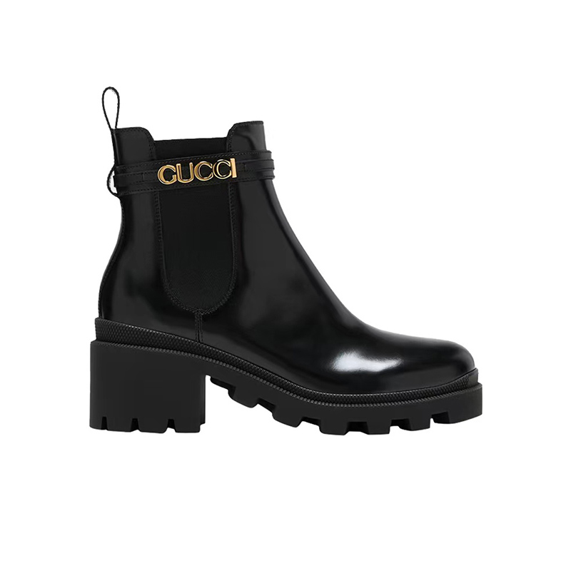 G*u*i trip leather logo-strap chelsea boots