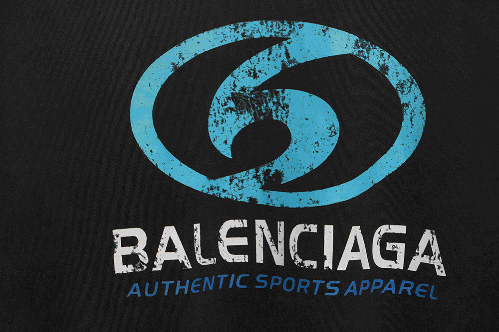 Ba*len*cia*ga distressed washed front and back surf print short sleeves