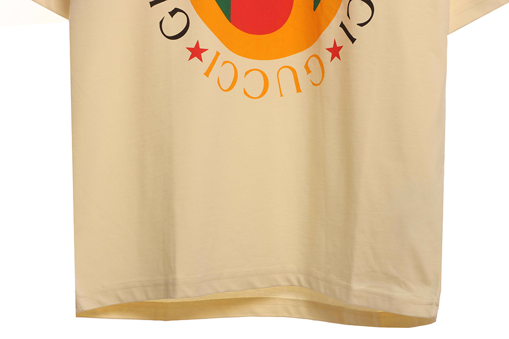 G*u*i double g color block logo letter short sleeves