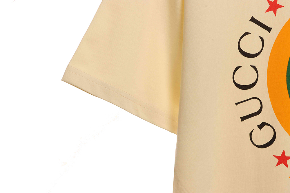 G*u*i double g color block logo letter short sleeves