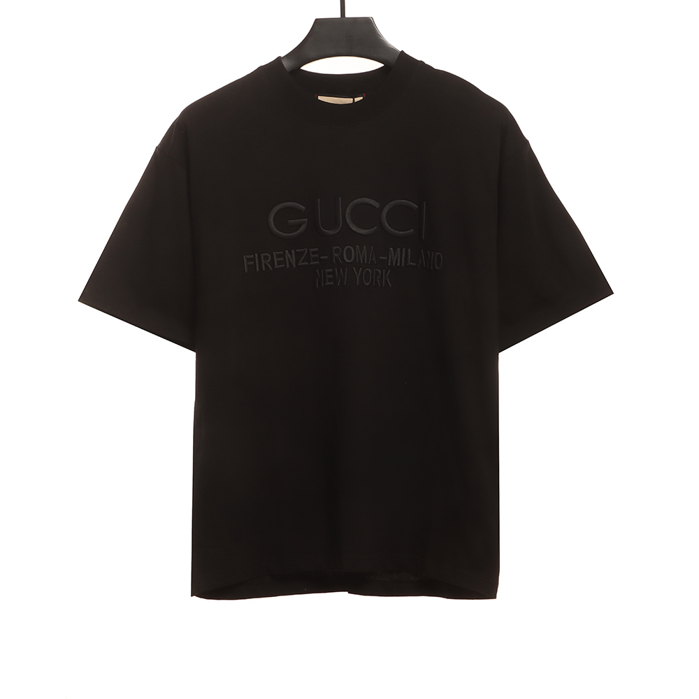 G*u*i classic city series embroidered letters short sleeve