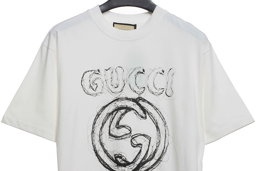 G*u*i sketch curved double g print short sleeve