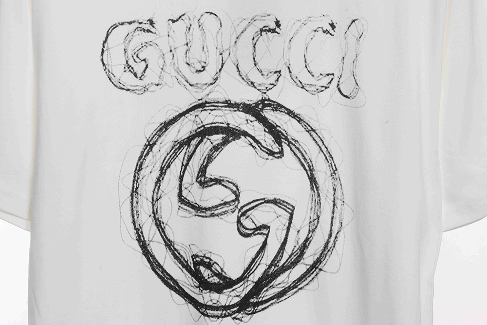 G*u*i sketch curved double g print short sleeve