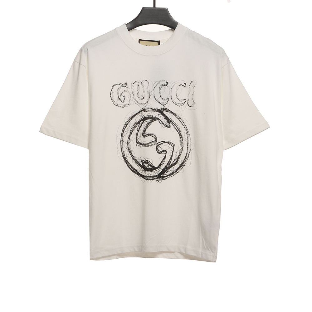 G*u*i sketch curved double g print short sleeve