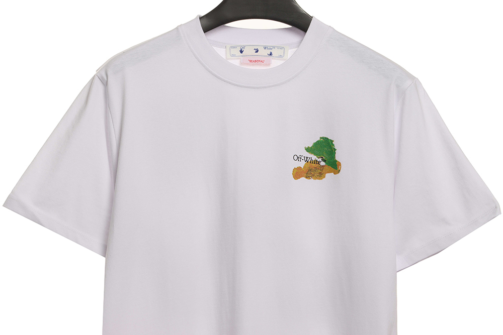 Off White eco-friendly ink hand-painted colorful graffiti short sleeves